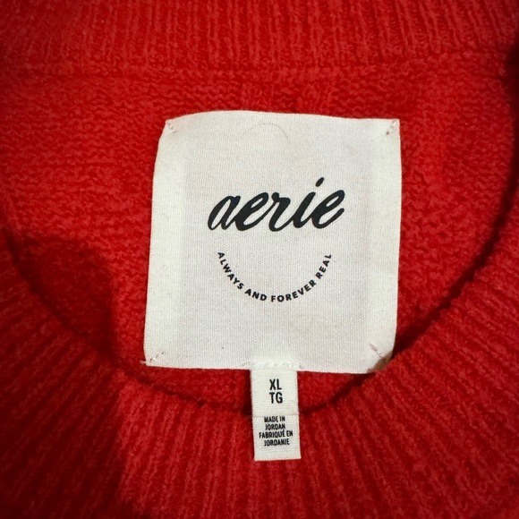 Aerie Vibrant Red Cable Knit Sweater - Picture 3 of 3